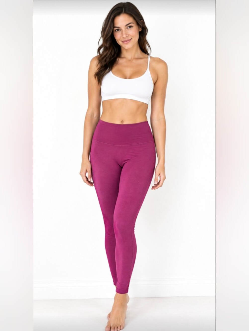 LULULEMON RASPBERRY PINK ULTRA STRETCH, WIDE WAISTBAND LOGO BACK LEGGINGS! SZ 4